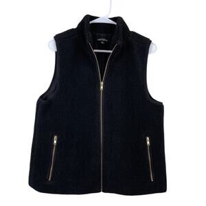 J. Crew-Mercantile-Women's Black Fleece, Full  Zip up Vest